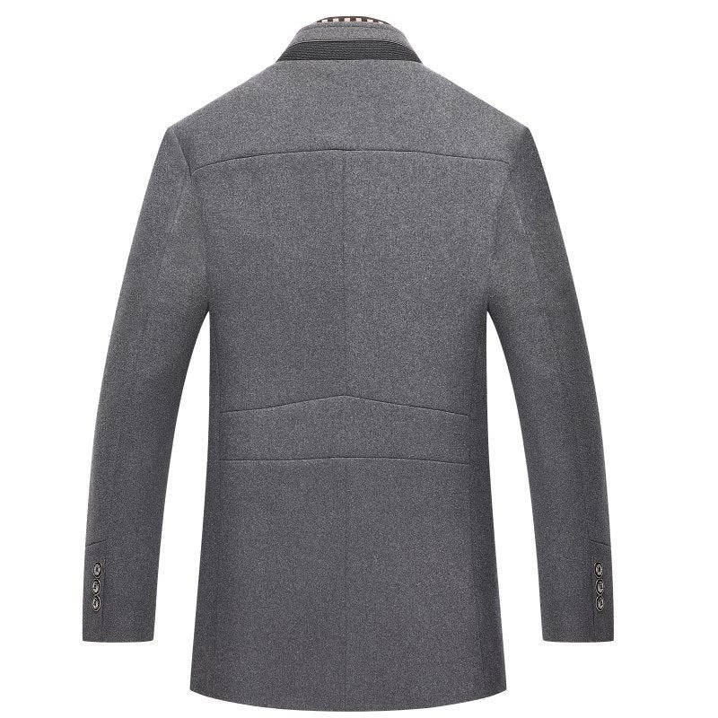 Men's Wool Coat Stand Up Collar