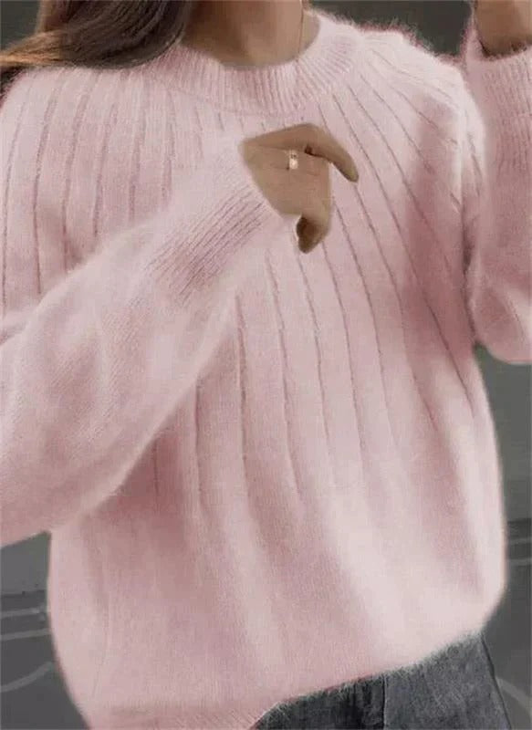 Women's Mohair Sweater With Ribbed Texture