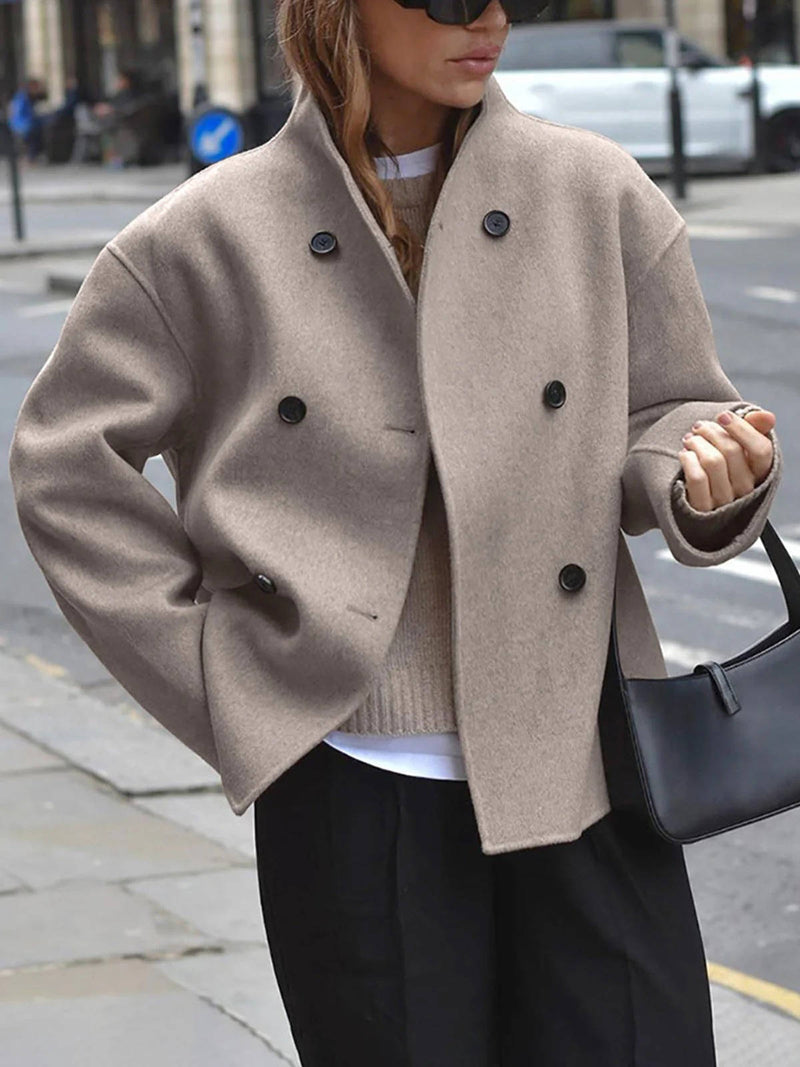 Women's Cropped Wool Peacoat