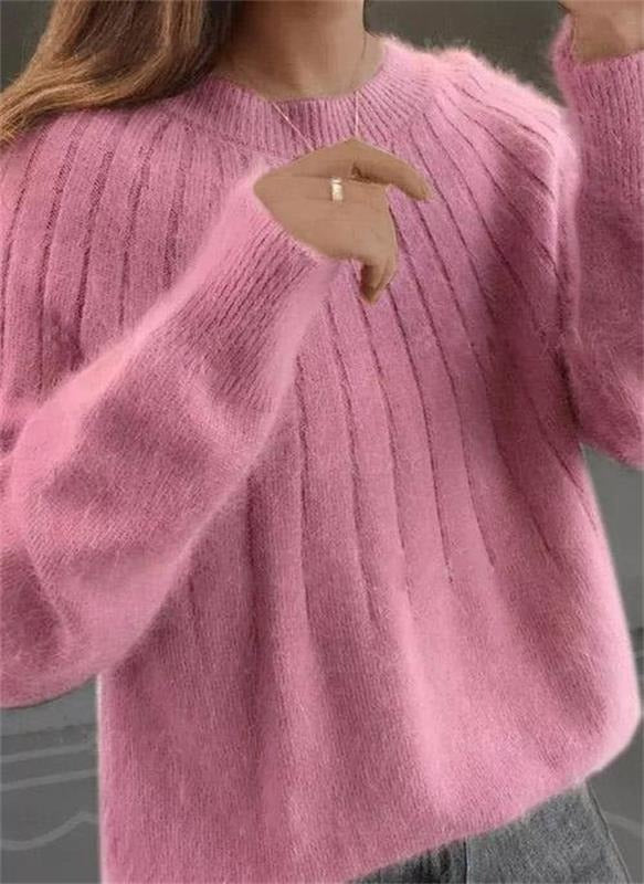 Women's Mohair Sweater With Ribbed Texture