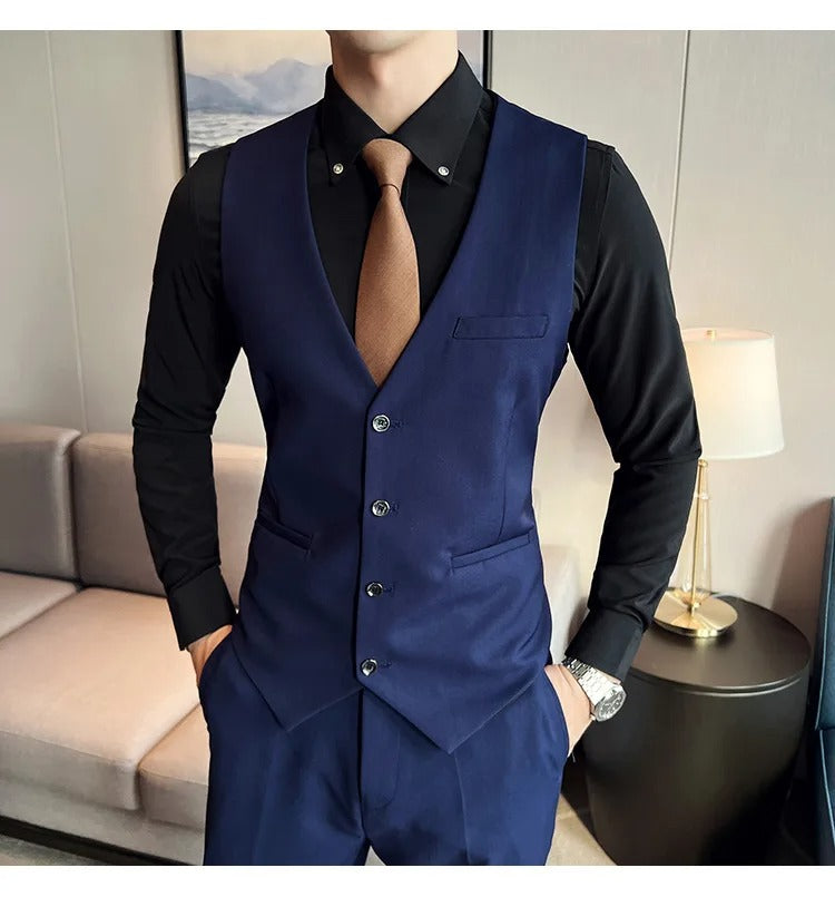 Men's Slim Fit Three Piece Suit For Business And Formal Events