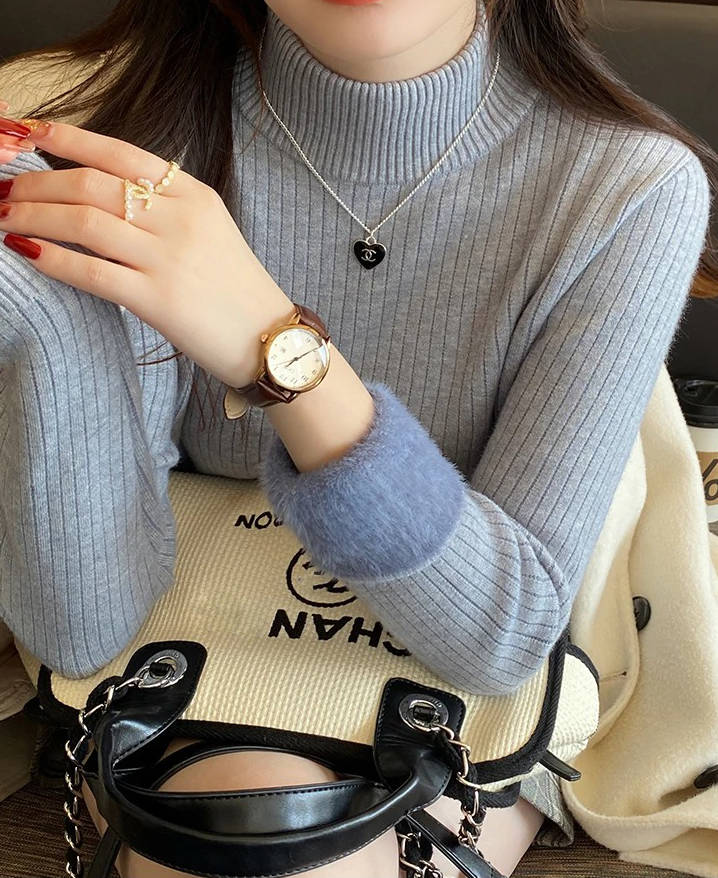 Women's Ribbed Mock Neck Sweater