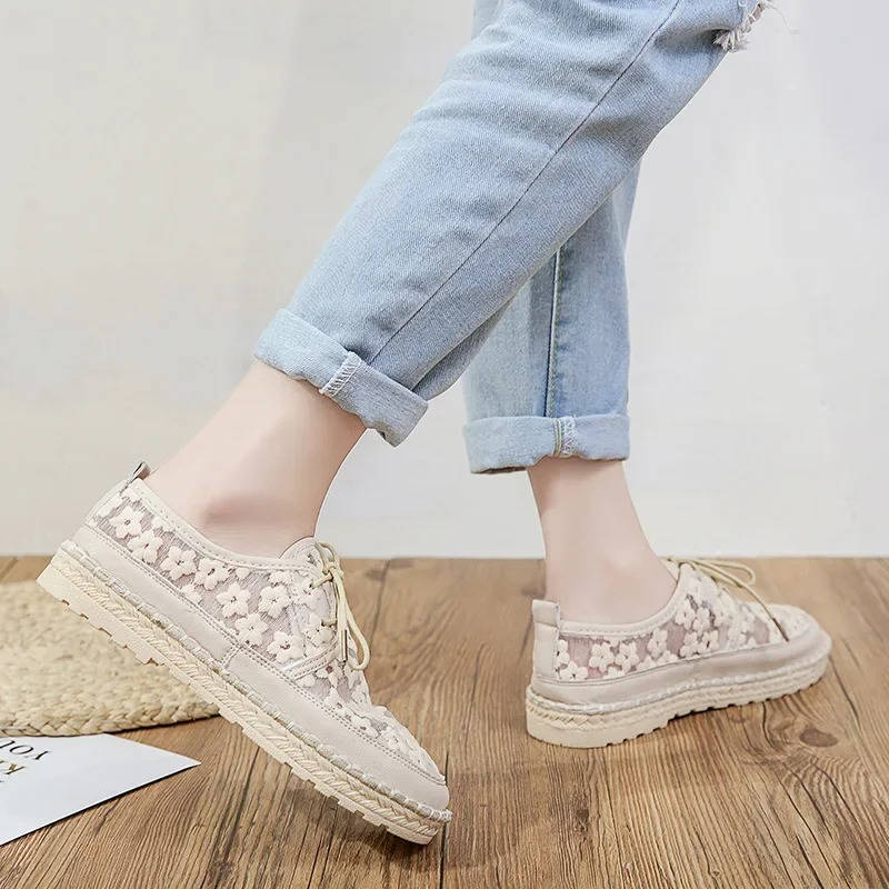 Women's Floral Lace Espadrille Sneakers