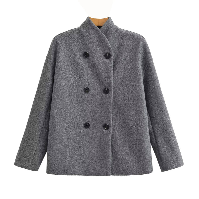 Women's Cropped Wool Peacoat