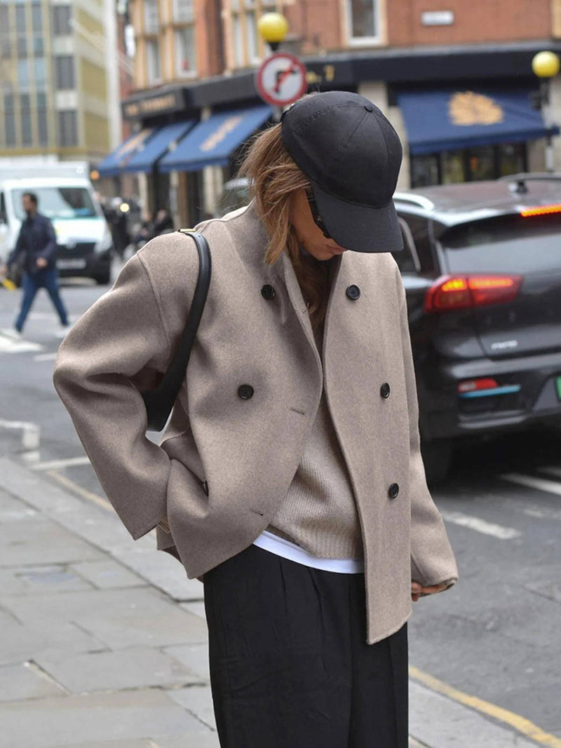 Women's Cropped Wool Peacoat