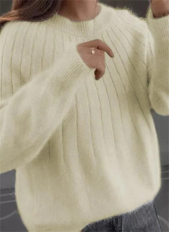 Women's Mohair Sweater With Ribbed Texture