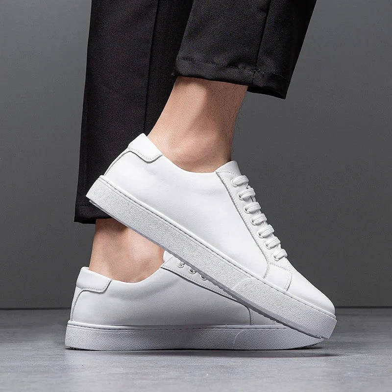 Mens Low-Top Genuine Leather Sneakers