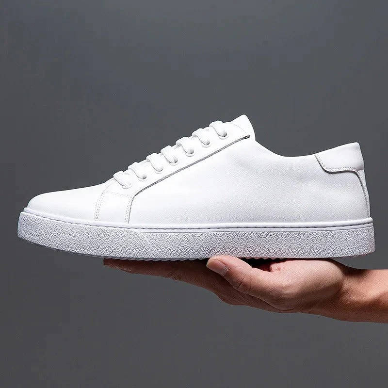 Mens Low-Top Genuine Leather Sneakers