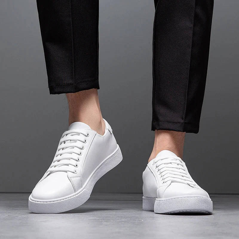 Mens Low-Top Genuine Leather Sneakers
