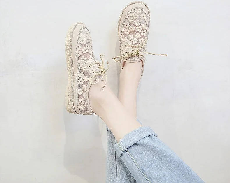 Women's Floral Lace Espadrille Sneakers