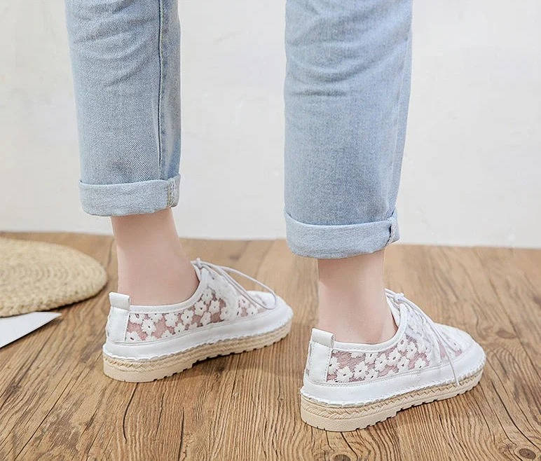 Women's Floral Lace Espadrille Sneakers