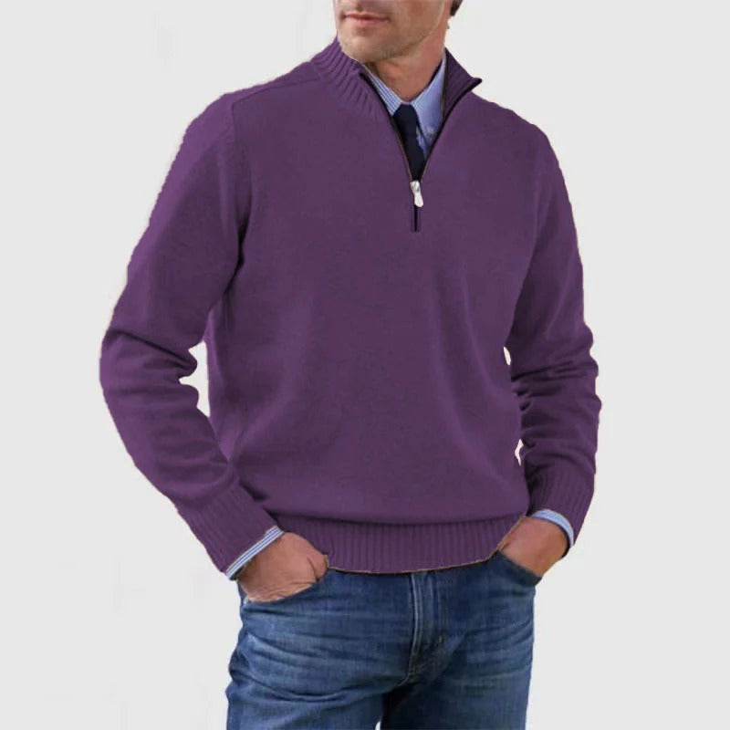 Men's Quarter Zip Sweater Business Casual