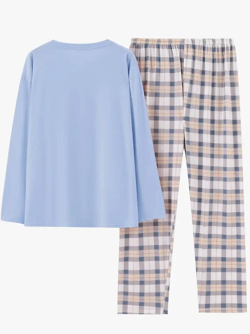 Womens Plaid Pants Pajama Set