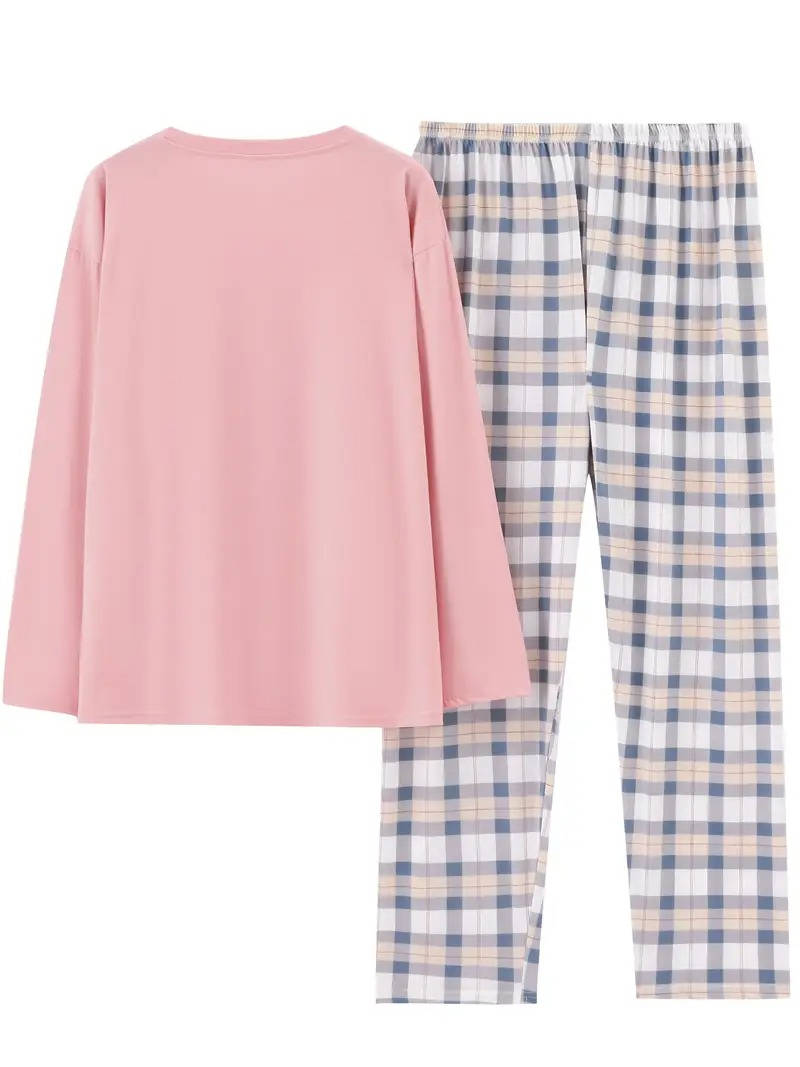 Womens Plaid Pants Pajama Set
