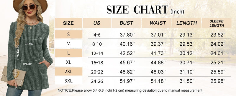 Womens Tunic Sweater with Pockets