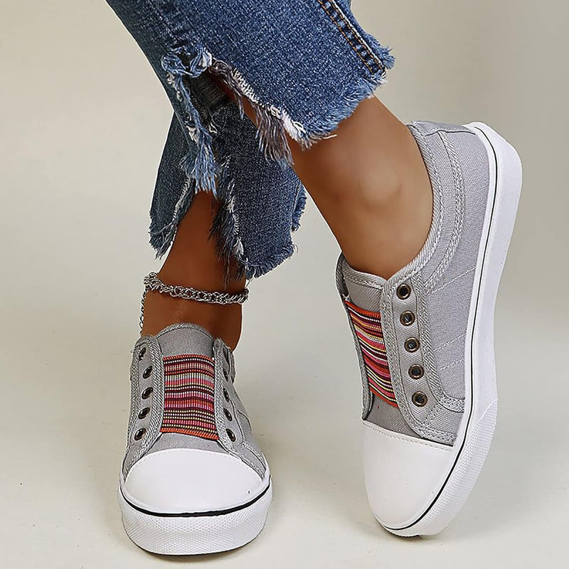 Womens Laceless Denim Slip on Sneakers