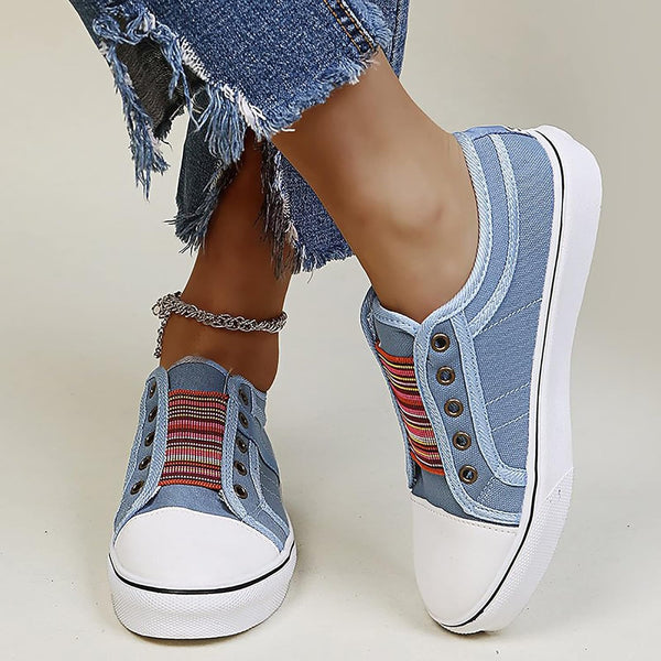 Womens Laceless Denim Slip on Sneakers