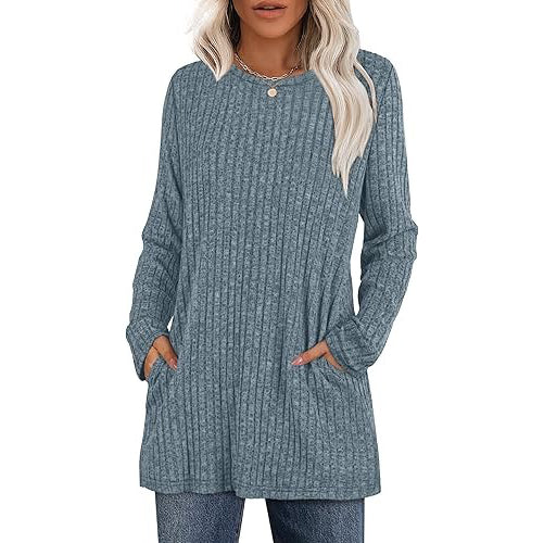 Womens Tunic Sweater with Pockets