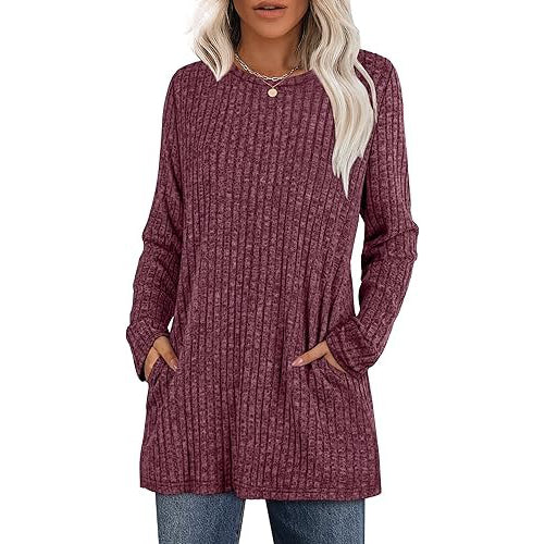 Womens Tunic Sweater with Pockets