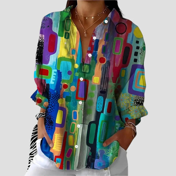 Women's Colorful Button Down Shirts Long Sleeve