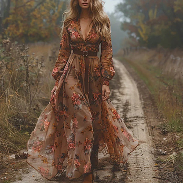Bohemian Embroidered Maxi Dress