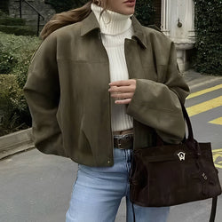 Women's Cropped Jacket with Collar