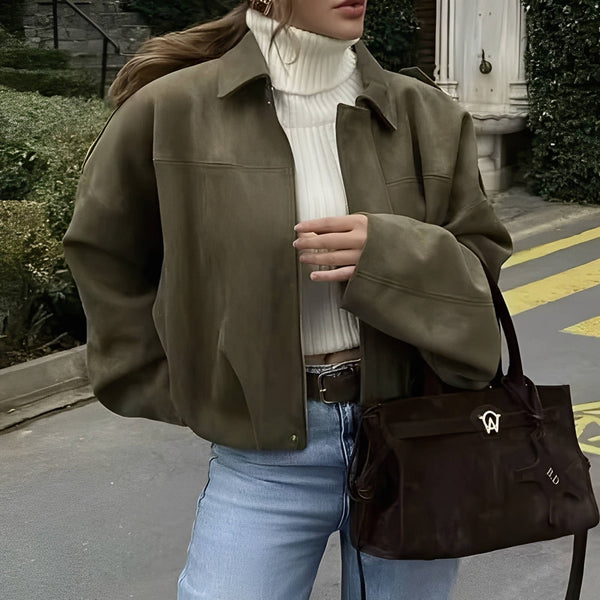 Women's Cropped Jacket with Collar