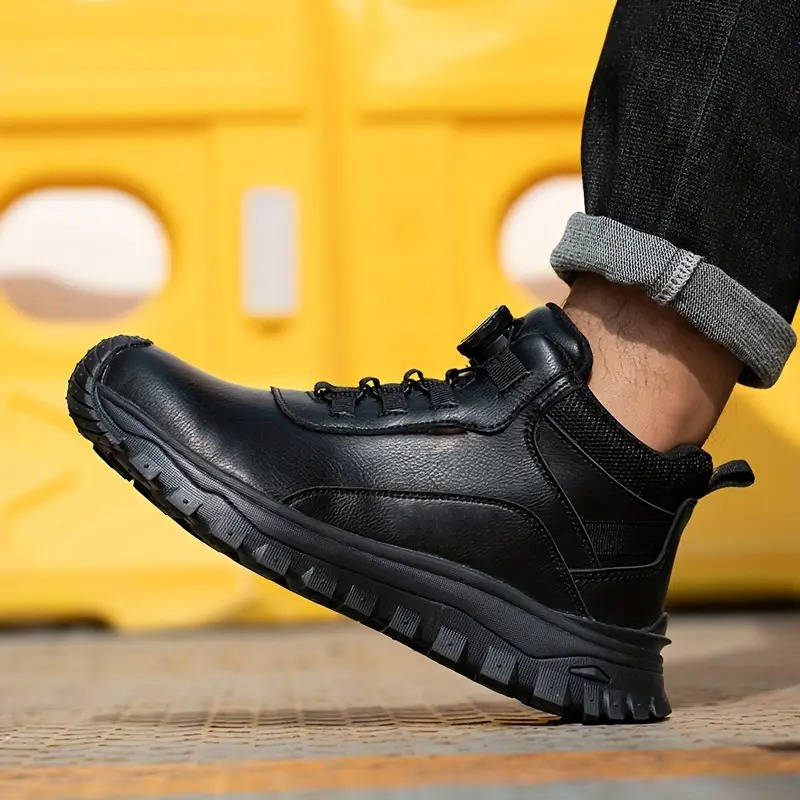 Men's Steel Toe Leather Dial Closure Work Boots