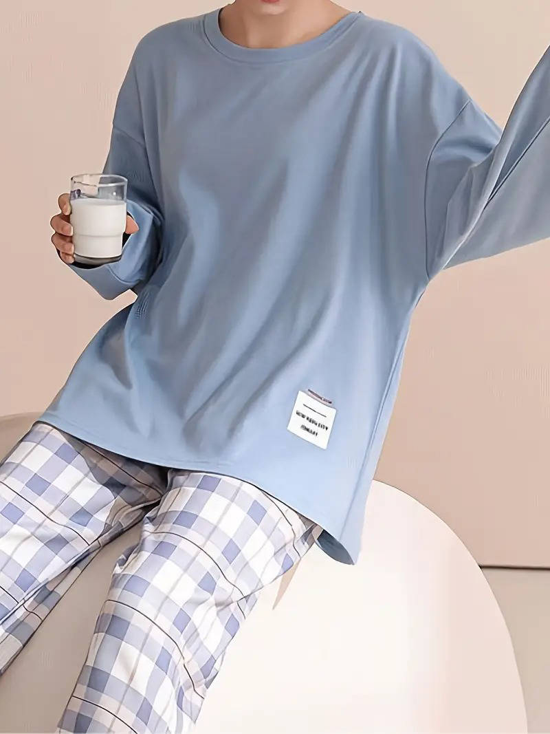 Womens Plaid Pants Pajama Set