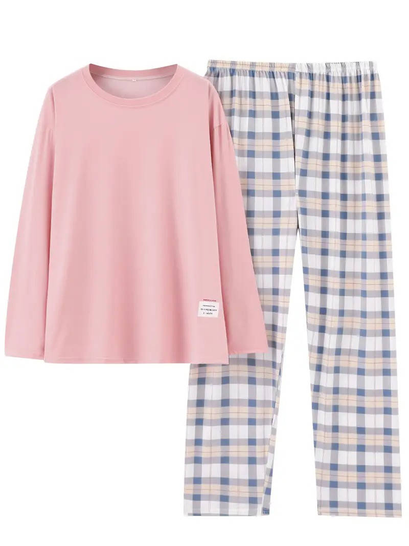 Womens Plaid Pants Pajama Set