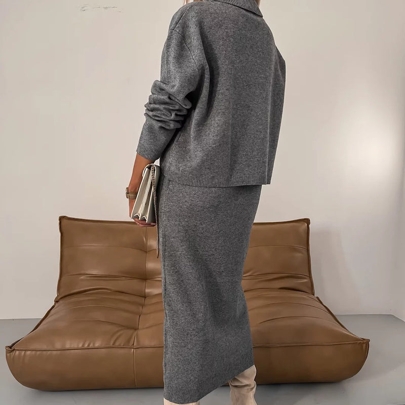 Womens Turtleneck 2 Piece Dress Long Sleeve