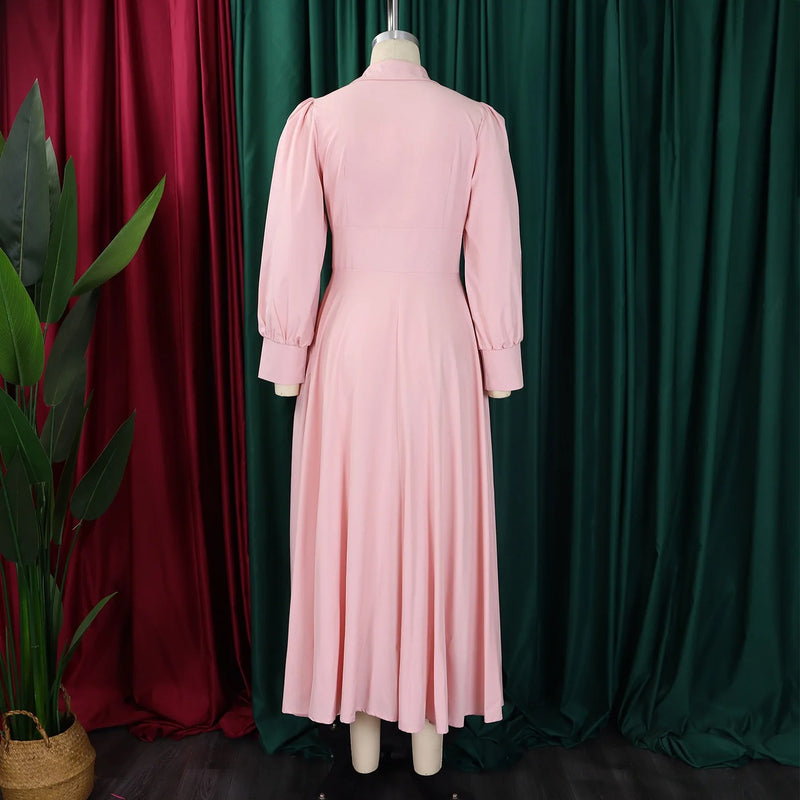 Women Casual Button Long Sleeve Dresses