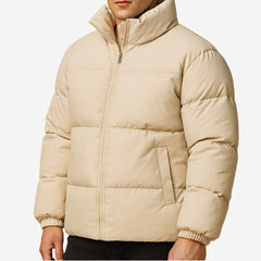 Hooded Winter Puffer Coat with Faux Fur Trim and Warm Padding