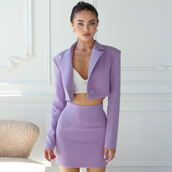 Marlene - Cropped Blazer and Skirt Set For Women