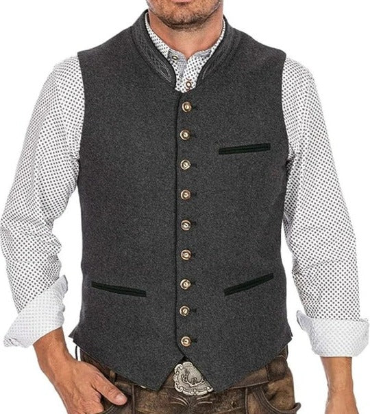 Mens Traditional Vest in Gray for Formal and Traditional Wear