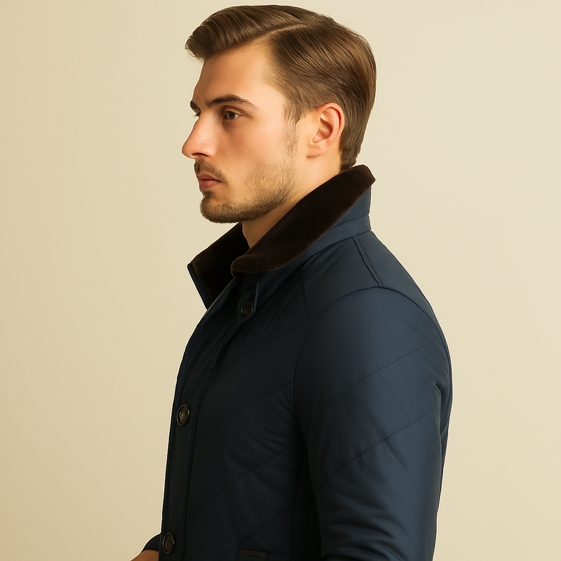 Men's Thermal Fleece Winter Jacket, Thick Cotton Padded Casual Coat for Cold Weather