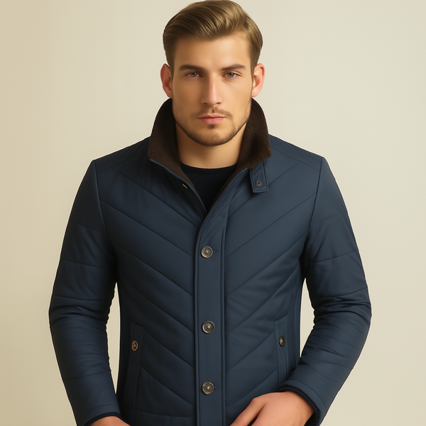 Men's Thermal Fleece Winter Jacket, Thick Cotton Padded Casual Coat for Cold Weather