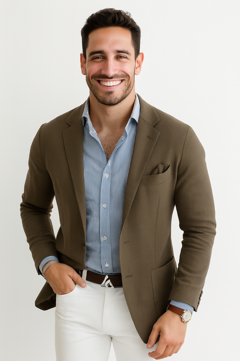 Men's Solid Color Knitted Cardigan Coat with Turn Down Collar and Multi Pockets