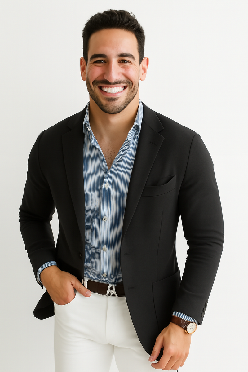 Men's Solid Color Knitted Cardigan Coat with Turn Down Collar and Multi Pockets