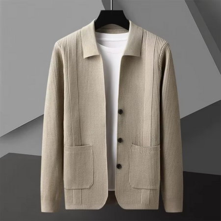 Men’s Premium Retro Knit Cardigan with Pocket Detail