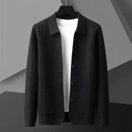 Men’s Premium Retro Knit Cardigan with Pocket Detail