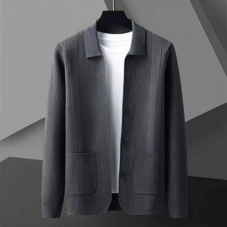 Men’s Premium Retro Knit Cardigan with Pocket Detail