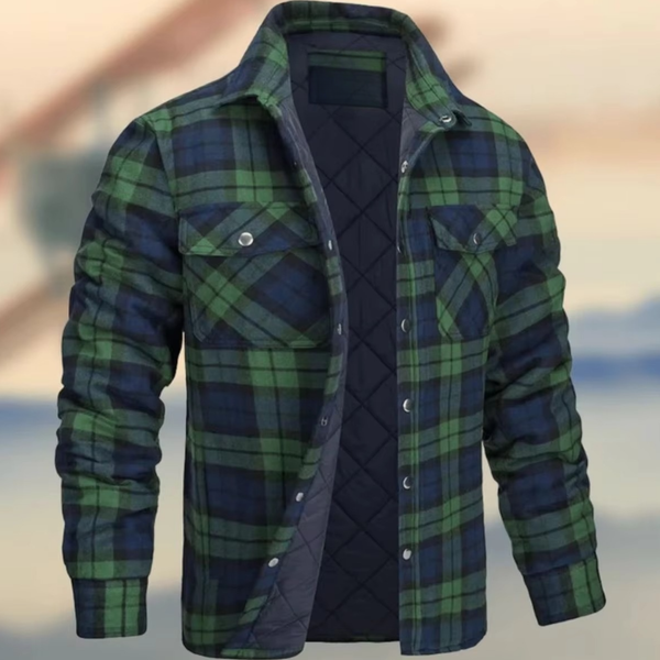 Men's Cotton Thick Warm Plaid Jacket for Winter Casual and Outdoor Wear