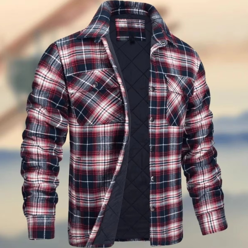 Men's Cotton Thick Warm Plaid Jacket for Winter Casual and Outdoor Wear