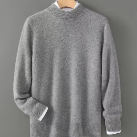 Men's Thick Knit Wool Crewneck Sweater, Warm Casual Pullover for Fall and Winter