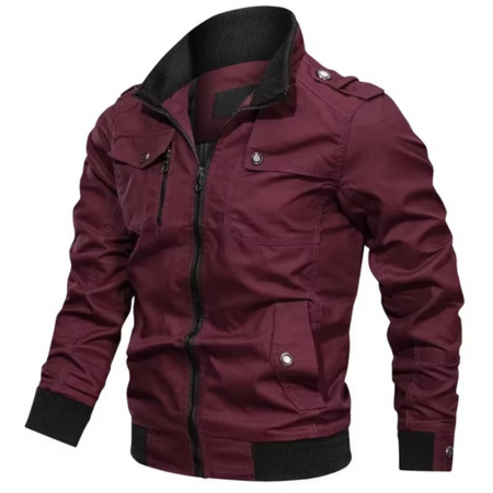 Men’s Cotton Stand Collar Casual Jacket for Spring and Fall