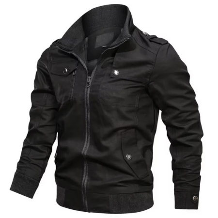 Men’s Cotton Stand Collar Casual Jacket for Spring and Fall