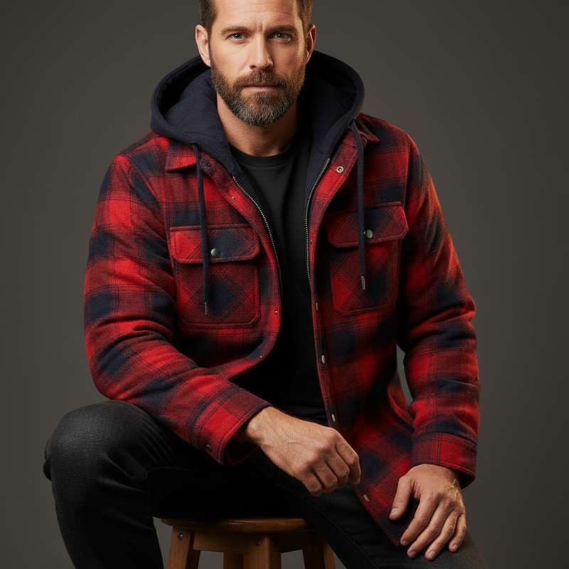 Men's Winter Thick Hooded Jacket Warm Casual Trend