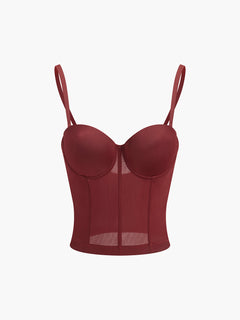 Spaghetti Strap Piping Corset  Top
