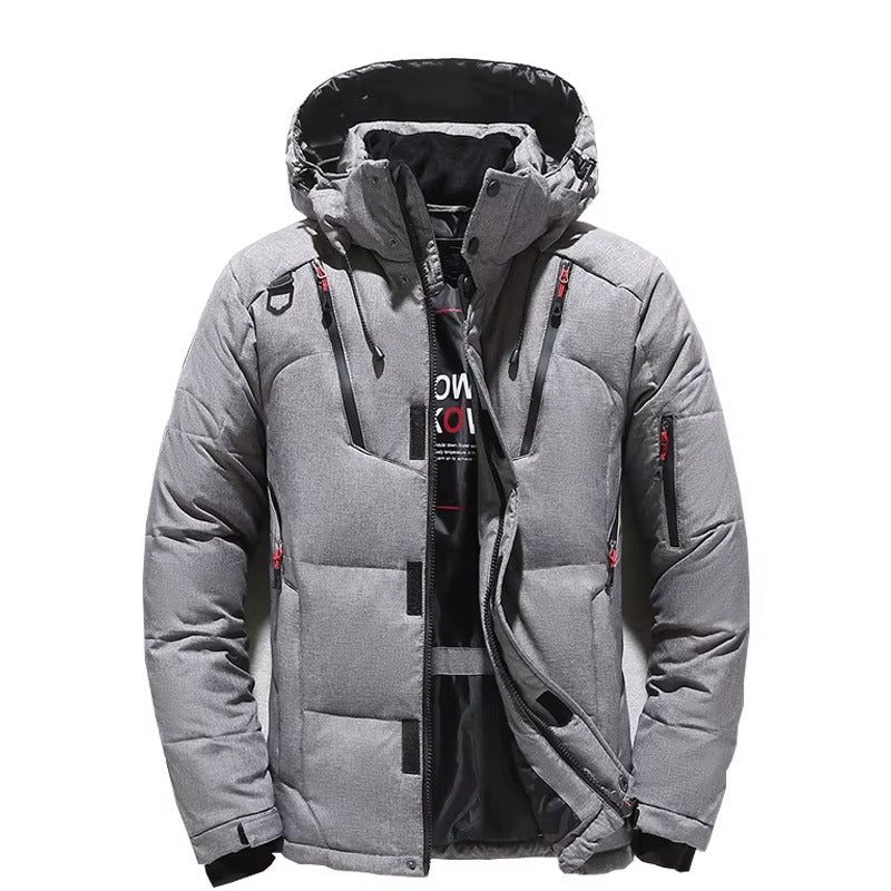 Men's -20 Degree Down Jacket, Hooded Winter Parka, White Duck Down, Outdoor Snow Coat, Sizes M to 4XL